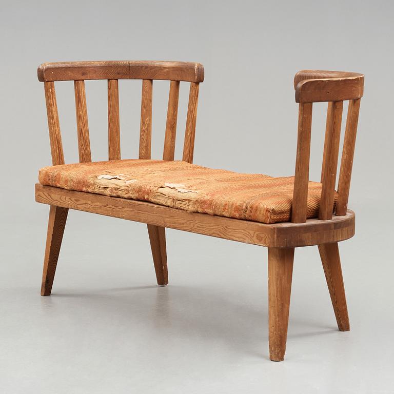 Axel Einar Hjorth, a stained pine sofa, "Utö", Nordiska Kompaniet, Sweden 1930's.