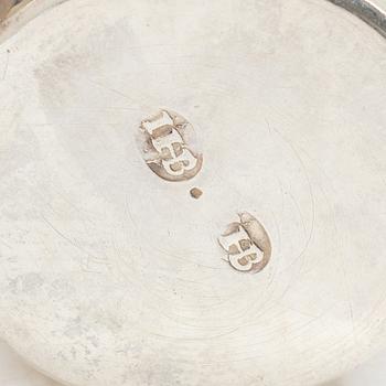 Beakers, 4 pcs, silver, various makers, 18th century.