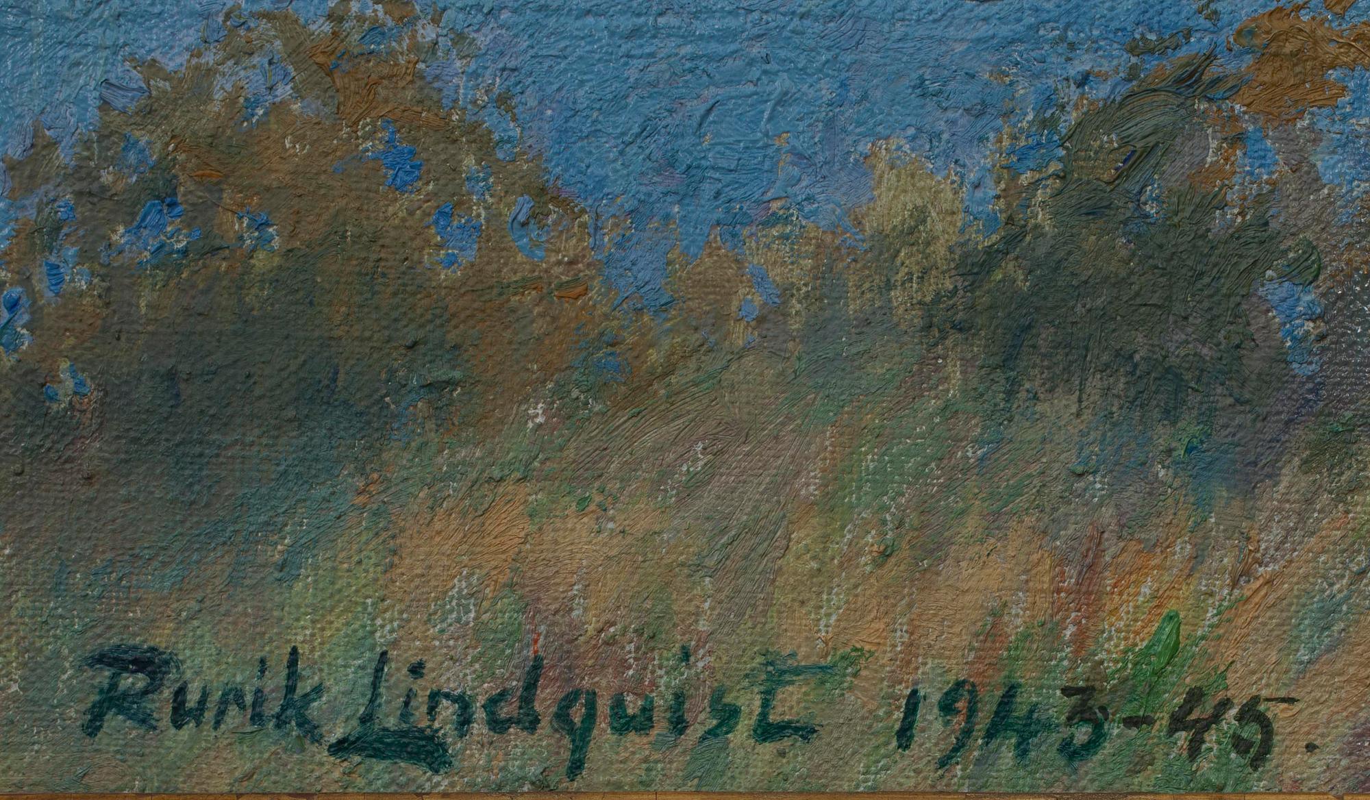 RURIK LINDQUIST, olja på duk, sign. och dat. 1943-45.