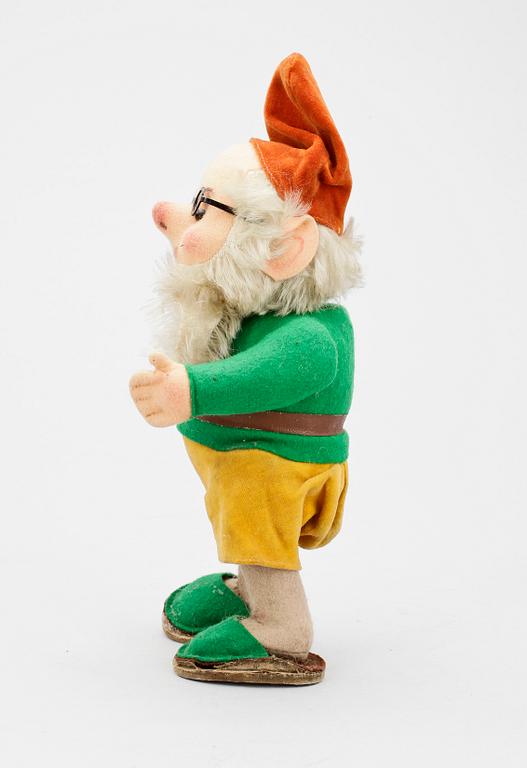 TOMTE, "Schuko yes or no gnome", Tyskland 1940/50-tal. Samt TOMTE, Gucki, Steiff, Tyskland, 1950/60-tal.