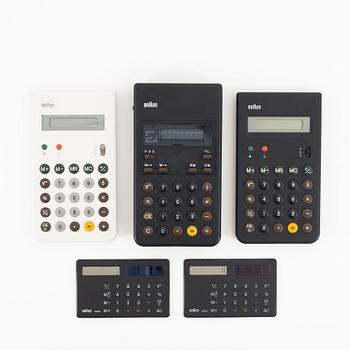 Dieter Rams & Dietrich Lubs, a set of four caulculators from Braun.