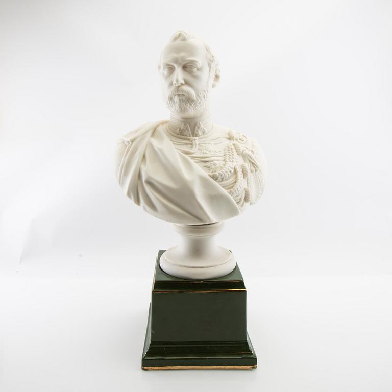 Text: """
: "JP Molin Bust depicting King Charles XV Gustavsberg, first half of the 20th century-.