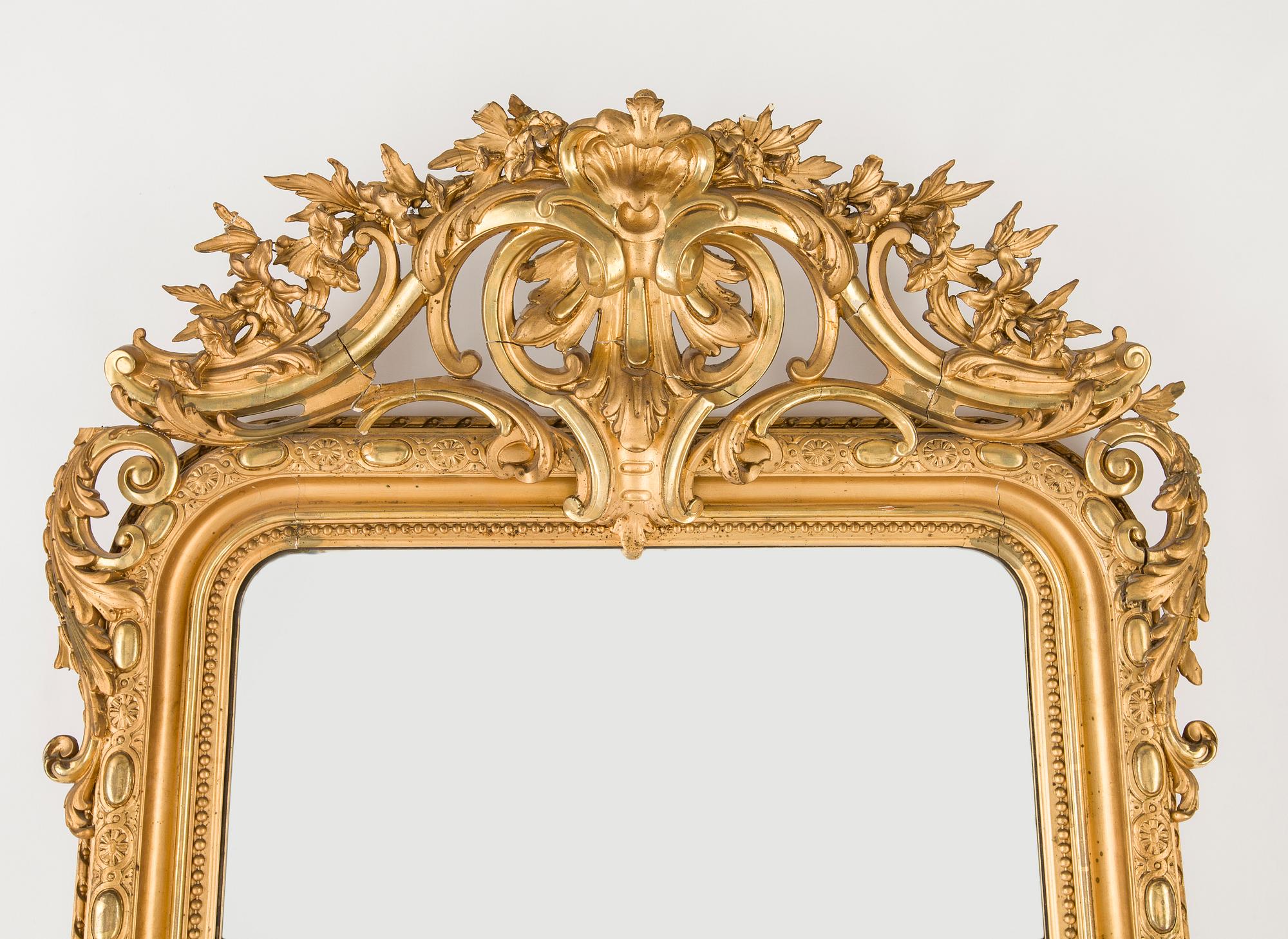 SPEGEL samt KONSOLBORD, nyrokoko, 1800-andra hälft.