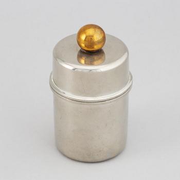 Firma Svenskt Tenn, a pewter lidded jar, Stockholm 1968.
