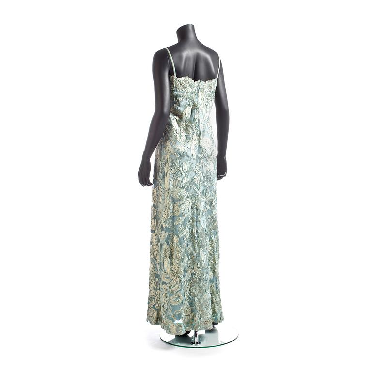 MÄRTHASKOLAN, a turqoise evening dress.