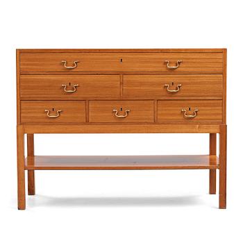 Josef Frank, a mahogany chest of drawers, by Svenskt Tenn Sweden, probably 1950's.