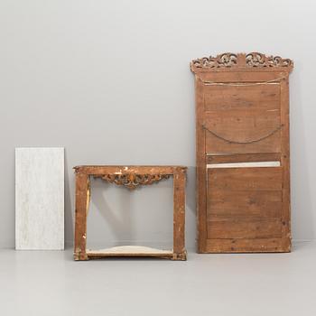 AN EMPIRE MIRROR AND CONSOLE TABLE early 1800's.