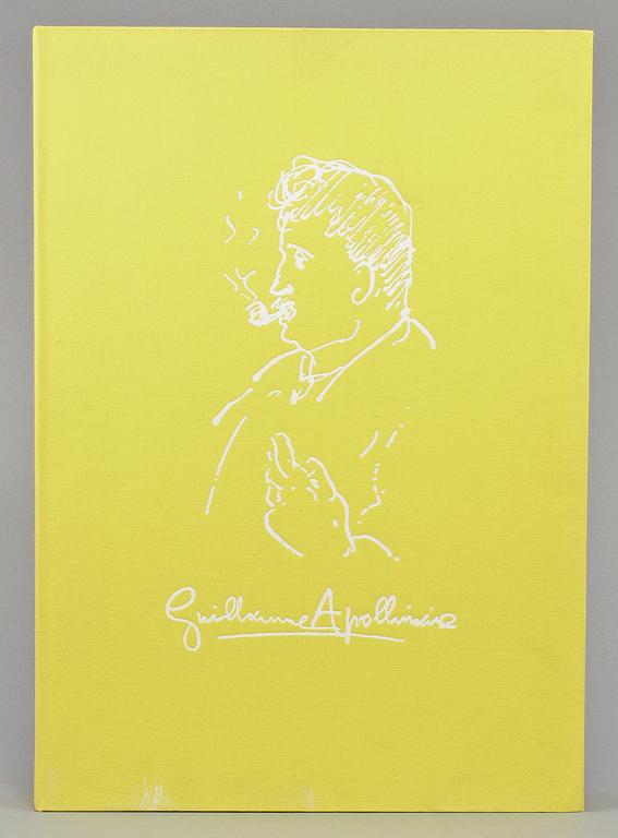 OLLE KÅKS, mapp med bok samt litografi, ej sign, Galerie Aix, Stockholm.