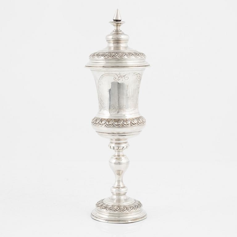 CG Hallberg, lockpokal, silver, Stockholm 1899.