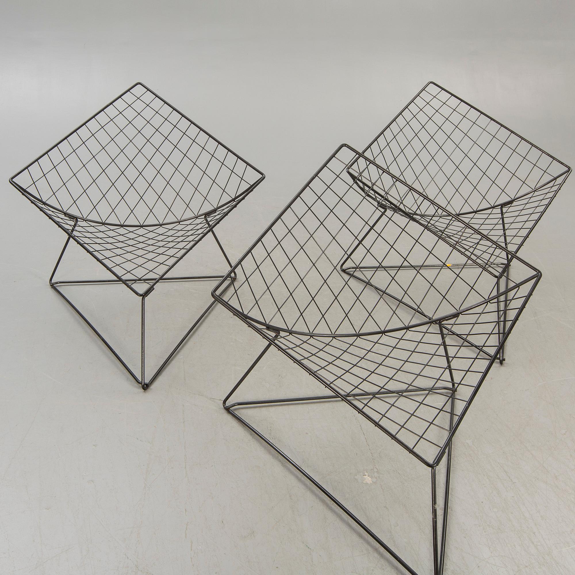 A set of three Niels Gammelgaard Oti easy chairs for IKEA 1970/80s.