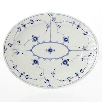 Royal Copenhagen, 35 pieces of a porcelain 'Blue Fluted' half lace dinner service, Denmark, 1889-1978.
