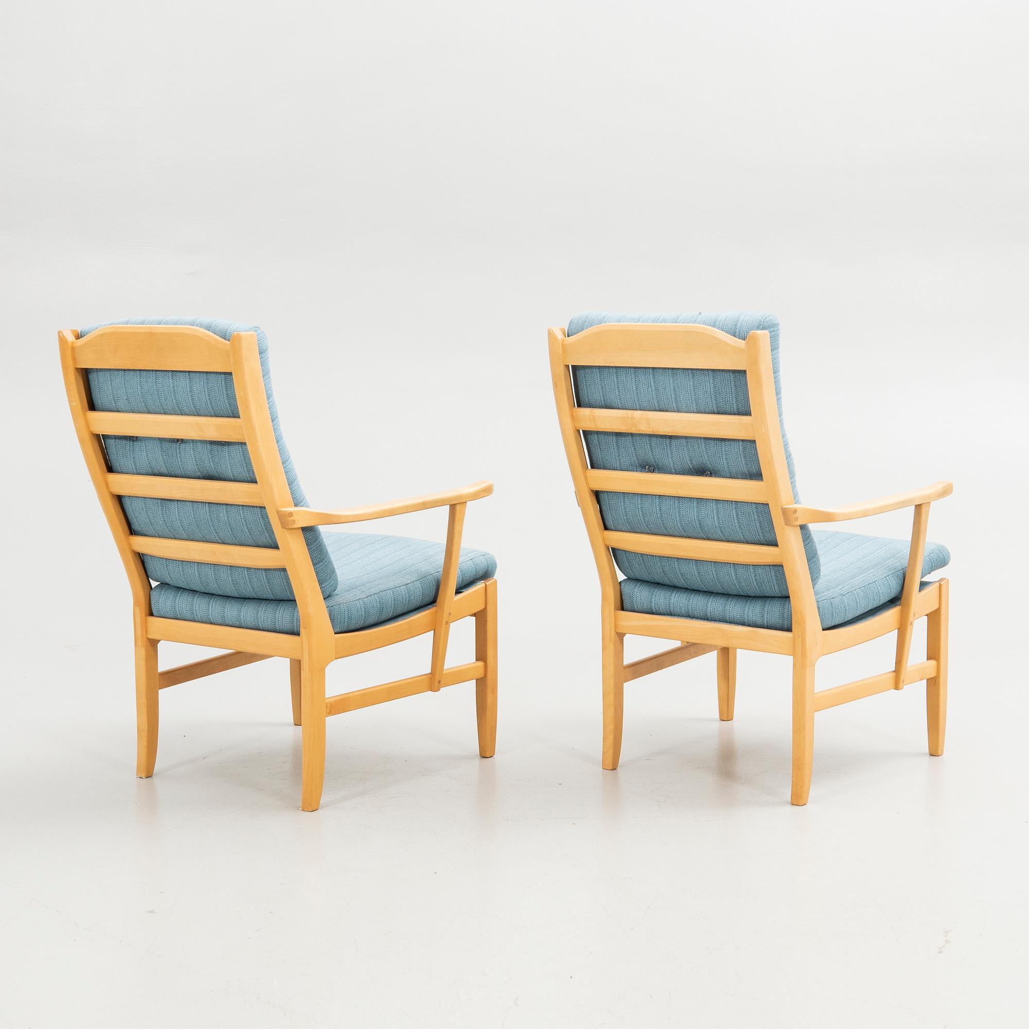 Carl Malmsten, armchairs, a pair, "Ulfåsa", AB OH Sjögren, second half of the 20th century.