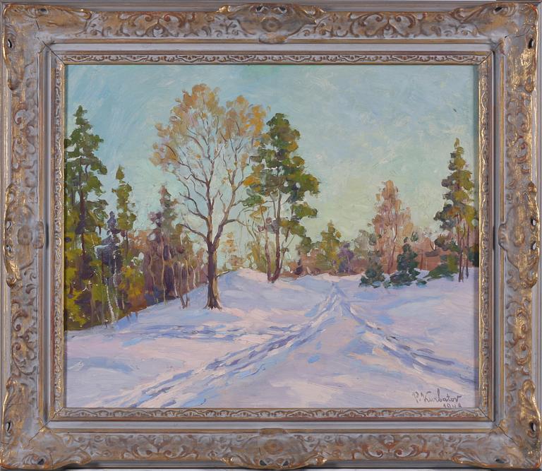 PETER KURBATOV, olja på pannå. Sign o dat 1948. Ryssland.