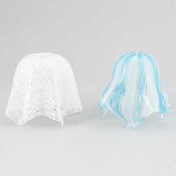 Paolo Venini & Fulvio Bianconi,  two 'Fazzoletto' glass vases, Venini, Murano, Italy.