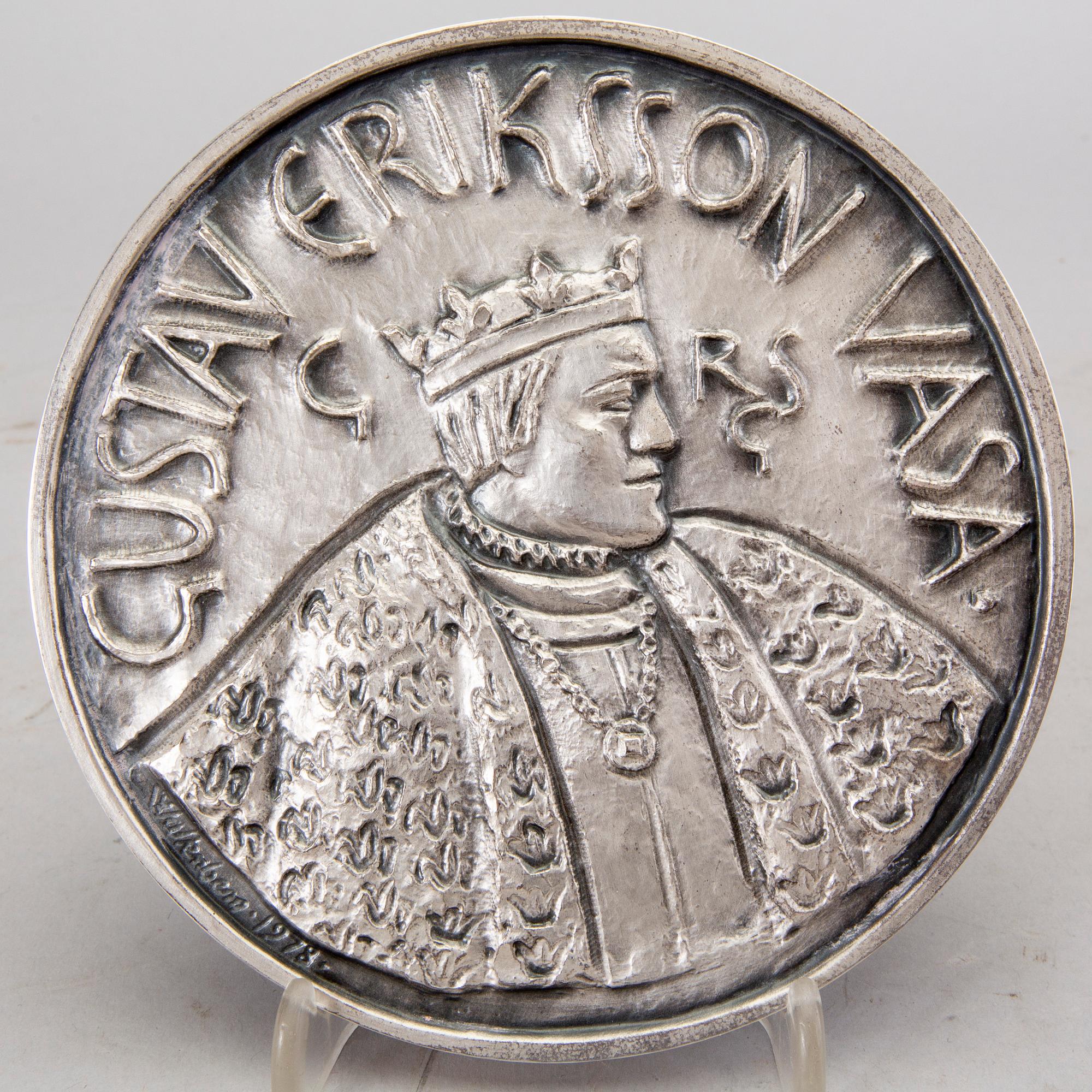 Medal, Gustav Vasa Coronation 450 years 1978, c 686g.