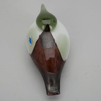 FÅGEL, glas, signerad O.Toikka Nuutajärvi.
