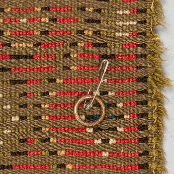 A Finnish folk art long pile ryijy-rug, dated 1817. Circa. 185 x 130 cm.