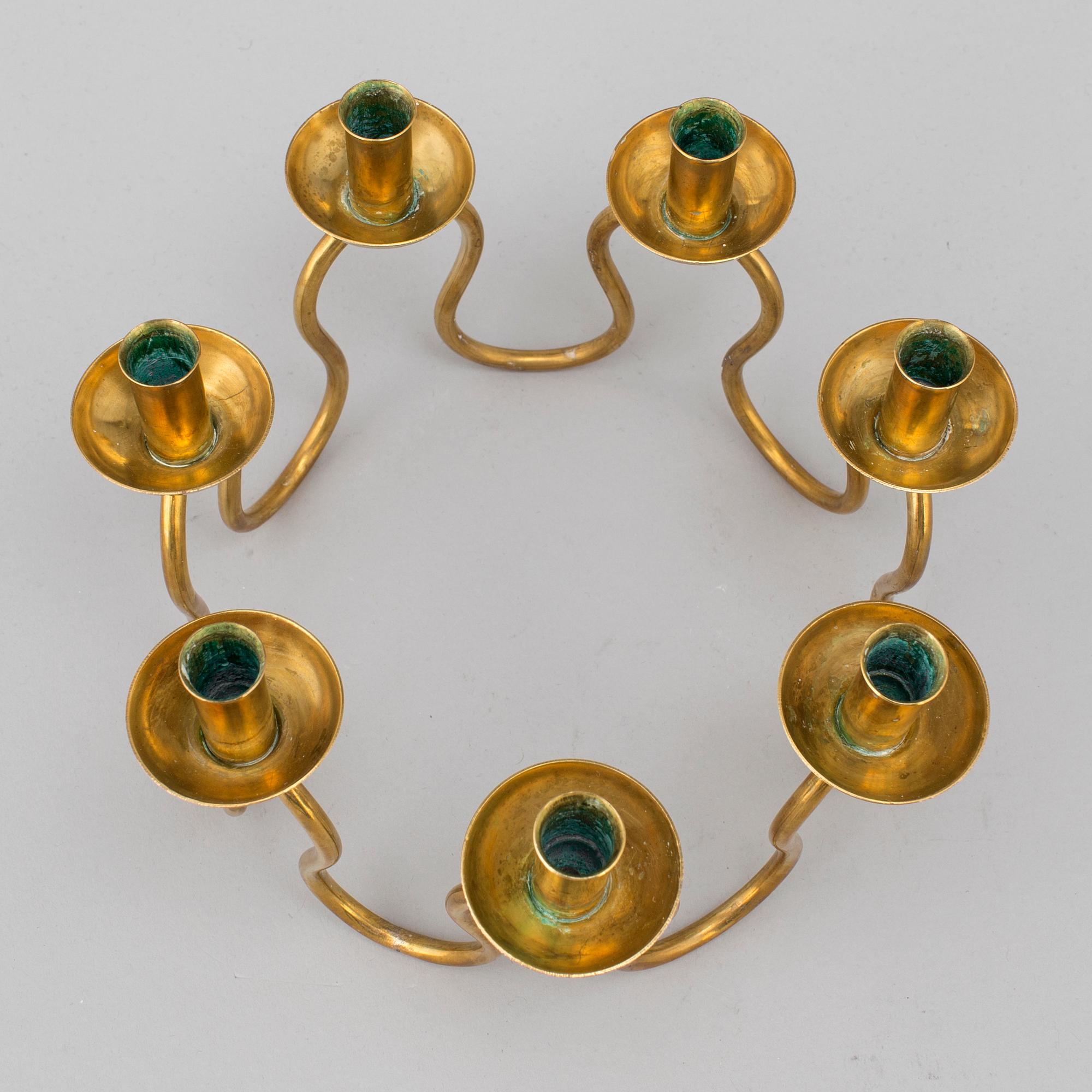 LARS HOLMSTRÖM, a brass candlestick.