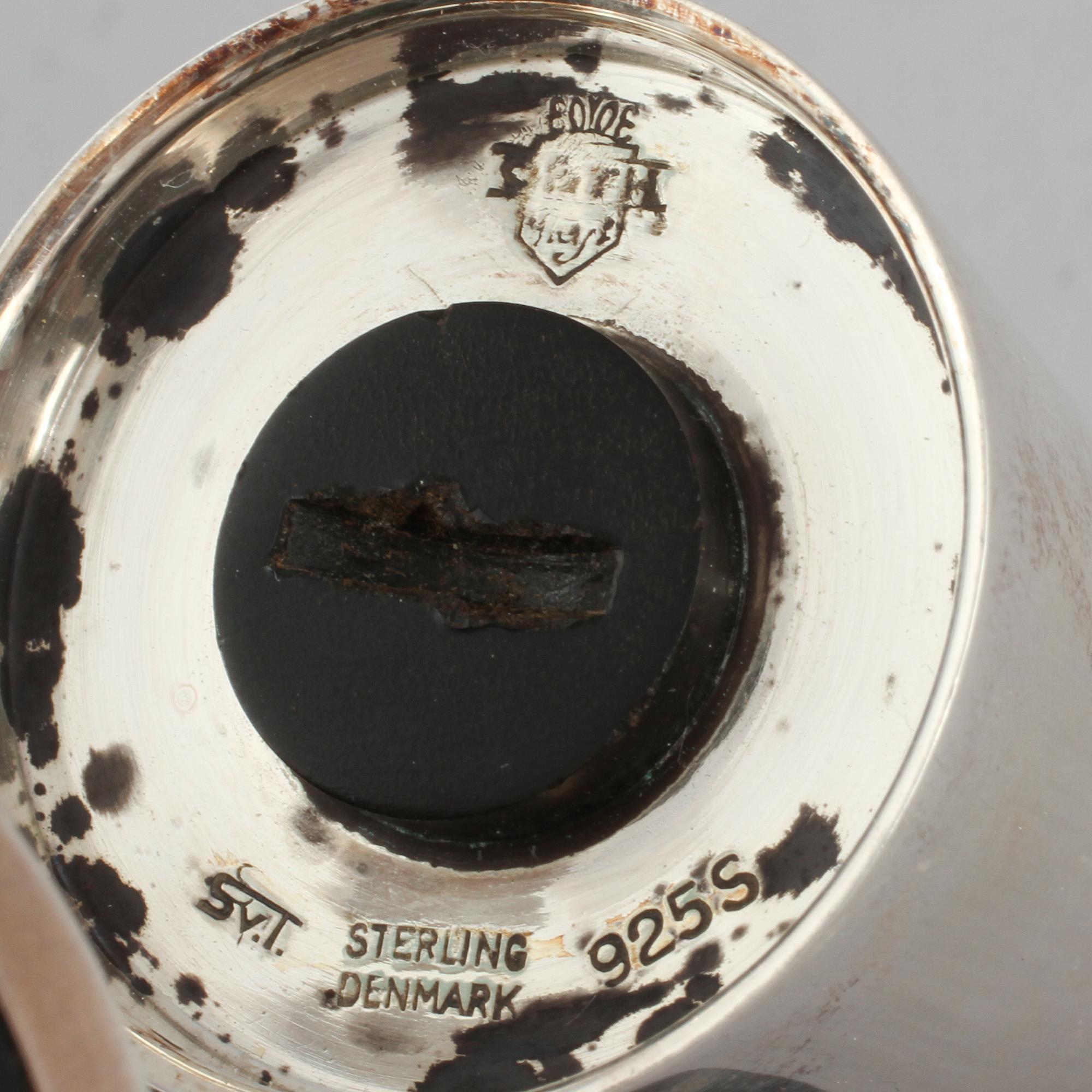 SALTSTRÖARE och PEPPARKVARN, silver och backelit, Svend Toxvaerd, Köpenhamn, 1900-tal.