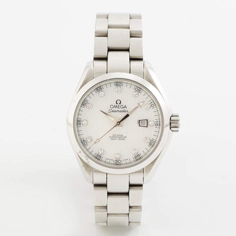 Omega, Seamaster Aqua Terra, Co-Axial, "mother-of-pearl diamond dial", armbandsur, 34 mm.