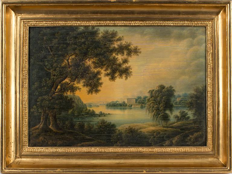 OKÄND KONSTNÄR, oljetryck, i samtida ram, otydligt signerad Lager...? och daterad 1840.