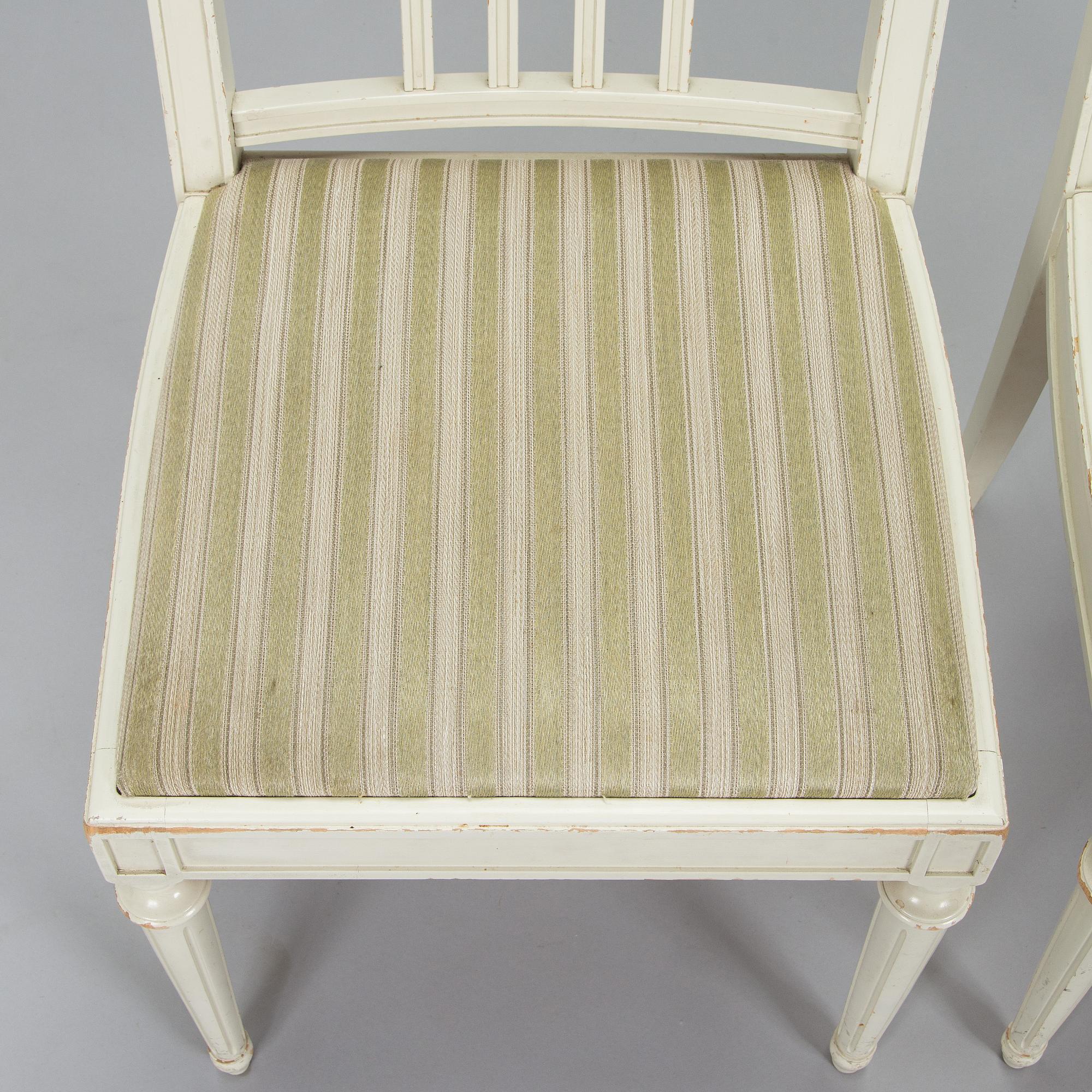 Chairs, 6 pcs, Gustavian style, later half of the 20th century.