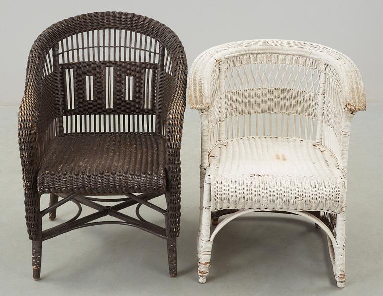 KORGSTOLAR, 2 st, 1900-tal.