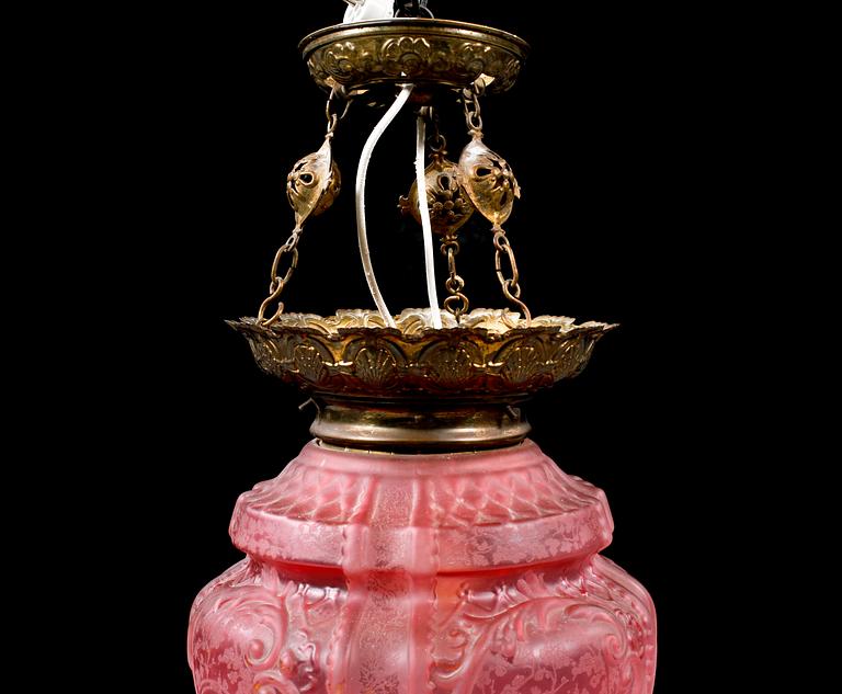 MÅNSKENSAMPEL, 1800-talets slut. Höjd ca 60 cm.