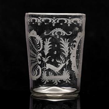 A large German hunting goblet, 18th century.