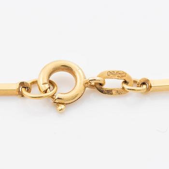 Necklace, 18K gold with small pearls.