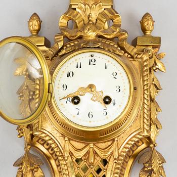 A Japy Frères bronze wallclock, around the year 1900.