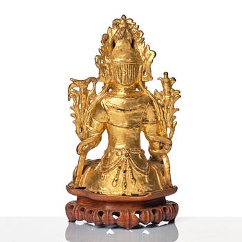 Avalokiteshvara, kallförgylld brons. Mingdynastin (1368-1644).