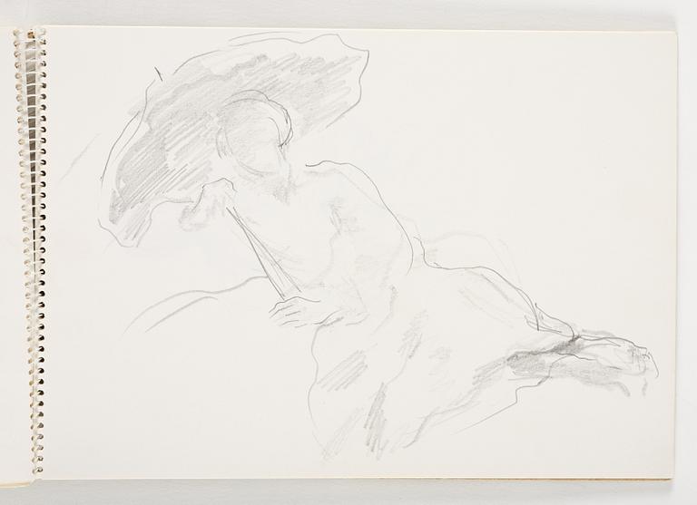 Lotte Laserstein, 3 skissblock med teckningar.