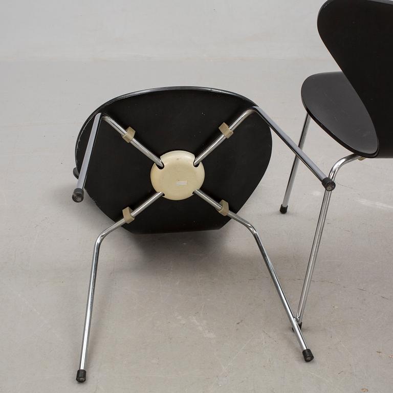 STOLAR, 4 st, "Sjuan", Arne Jacobsen och BORD, 1900-talets andra hälft.