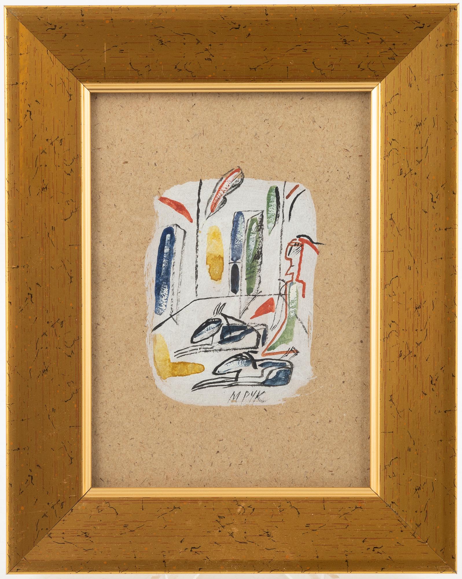 Madeleine Pyk, mixed media, signed.