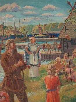 Ansgar predikar i Birka.