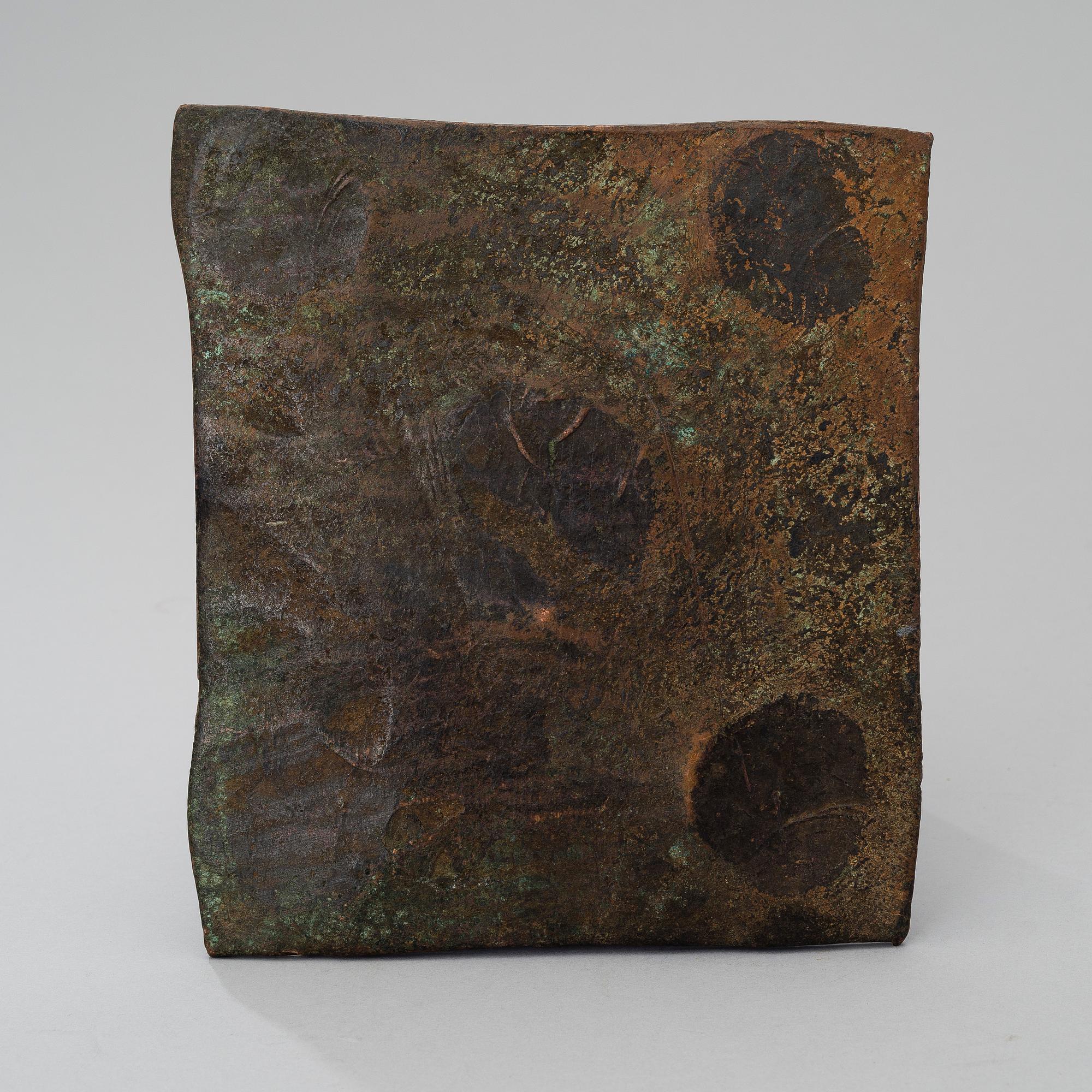 A SWEDISH 1 DALER PIECE OF PLATE MONEY IN COPPER, 1748.