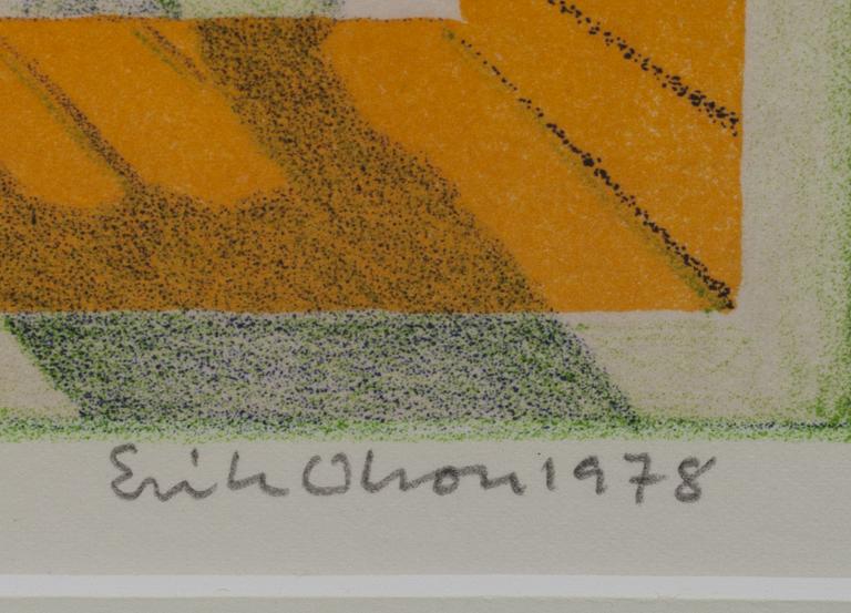 ERIK OLSON, 2 st, färglitografi, signerad och daterade 1978, epreuve d´artiste.