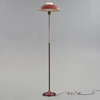 Nordiska Kompaniet, a Swedish Modern 1950's red lacquered floor lamp by Nordiska Kompaniet, Stockholm.