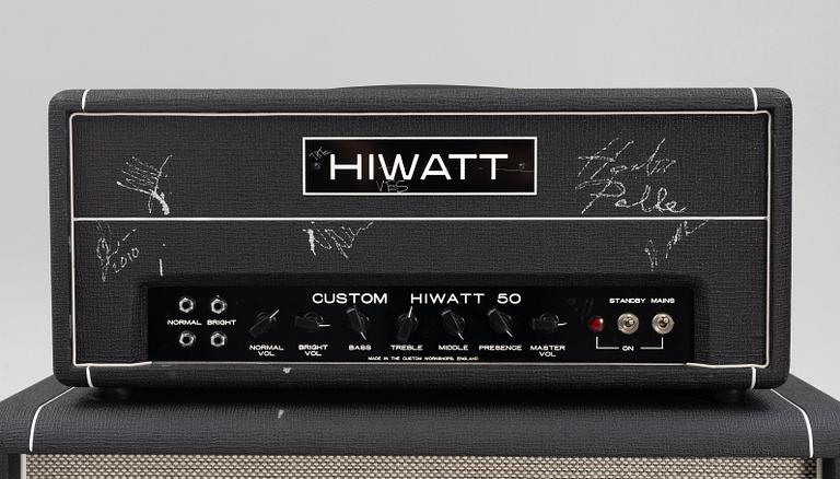 The Hives, Hiwatt "Custom 50", signed amplifier and speaker ca 2010.