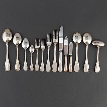 CARTIER, a 107-piece 'Vennitienne' silver plate cutlery service, 1988.