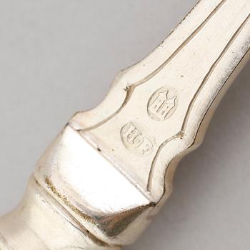 FISKBESTICK, 24 delar, nysilver, Danmark, 1900-talets förta hälft.