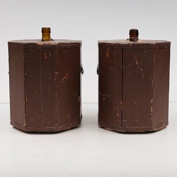 DAMEJEANNER, 2 st, glas, 1900-talets början.