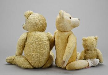 PARTI MJUKDJUR, 3 st. Bland annat Steiff och Hermann. 1900-tal.