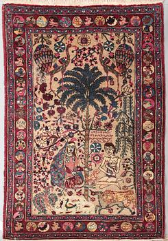 MATTA, old Kirman, figural. Ca 133 x 93 cm.