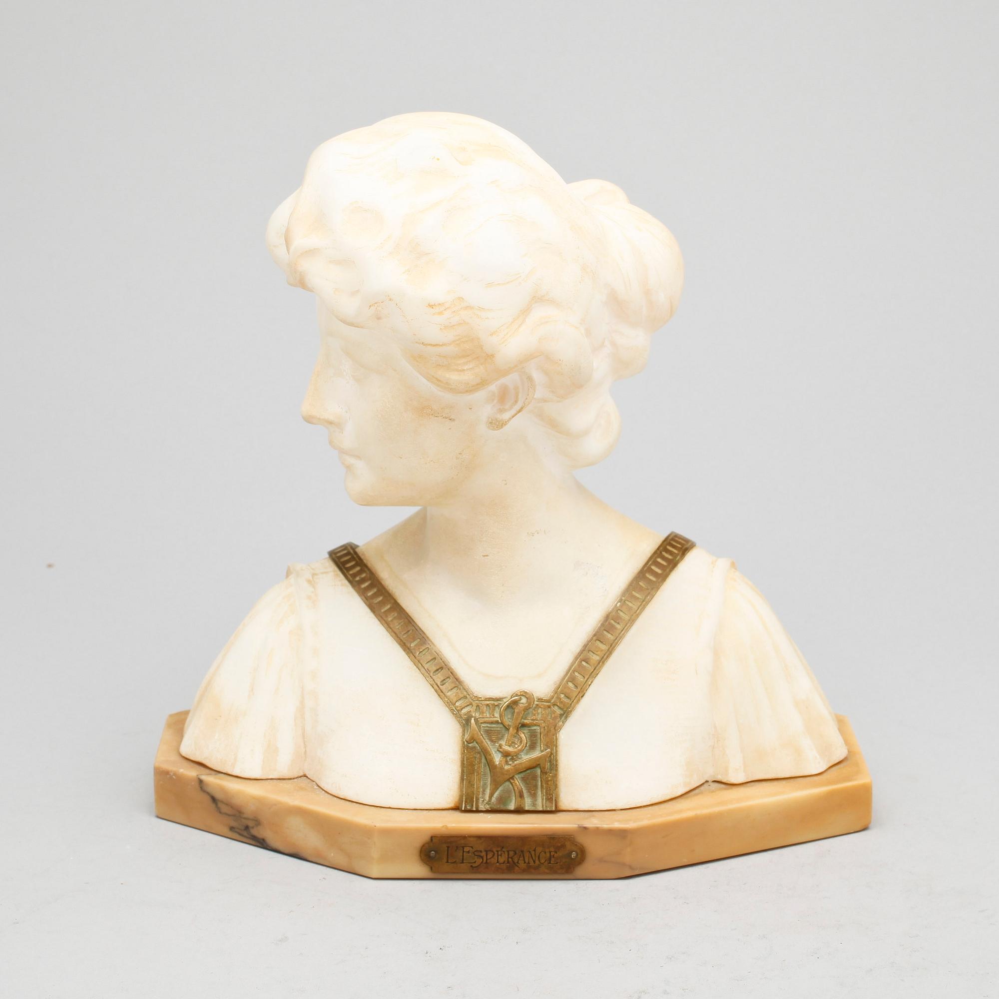 OKÄND KONSTNÄR, alabaster, signerad Santi, troligen 1900-tal.