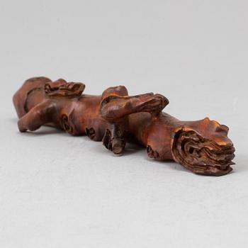 PENSELSTÄLL, boxwood. Qingdynastin, 1800-tal.