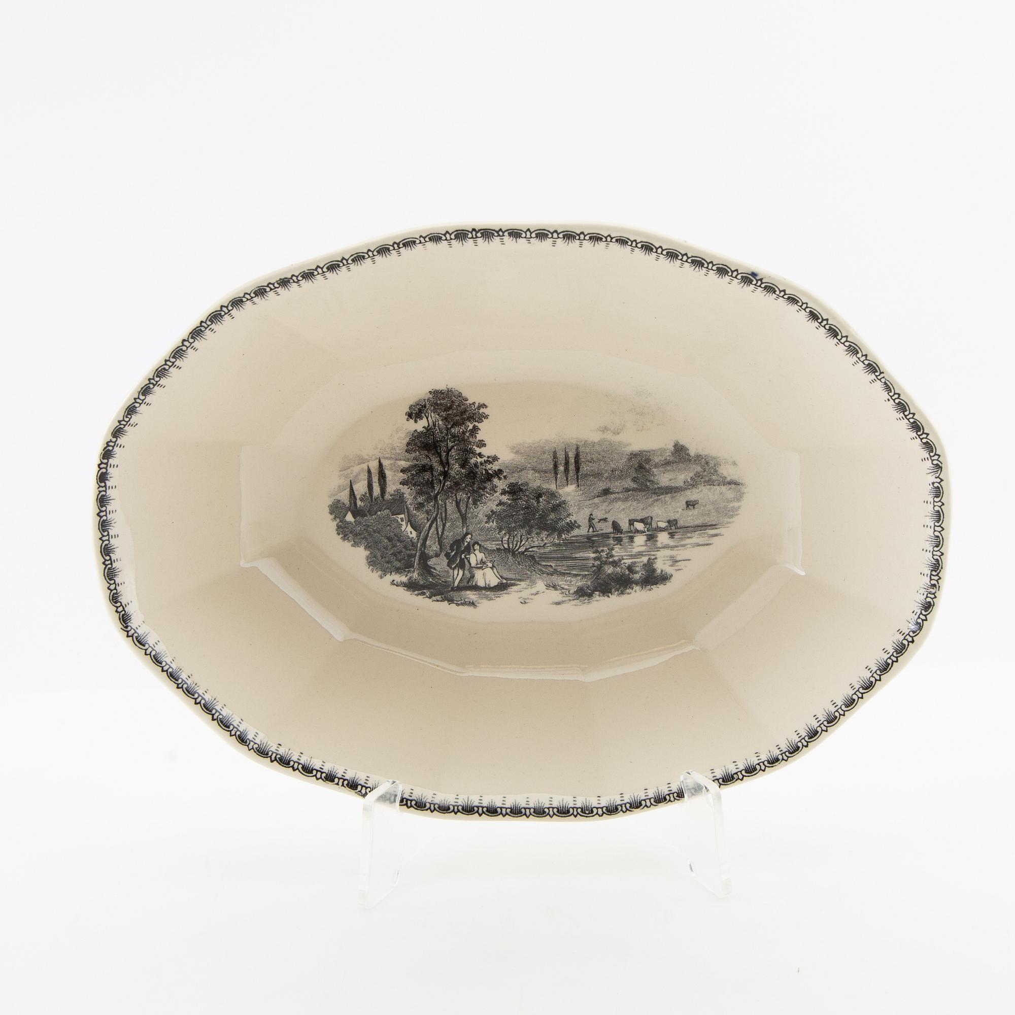 Service 56 pcs Bochs from Belgium early 20th century stoneware.