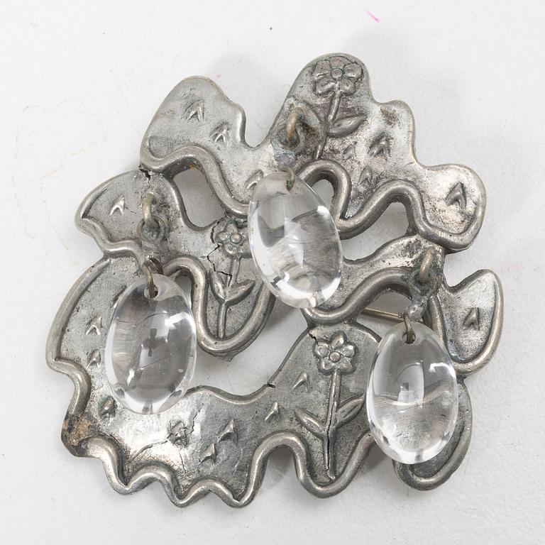 Estrid Ericson, a pewter brooch, model number Z 3874, Svenskt Tenn, 1940s.