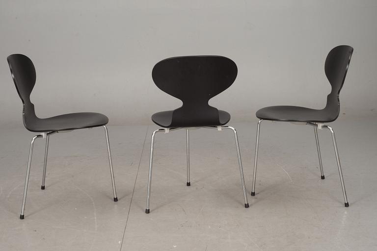 STOLAR, 3 st, "Myran" Arne Jacobsen för Fritz Hansen.